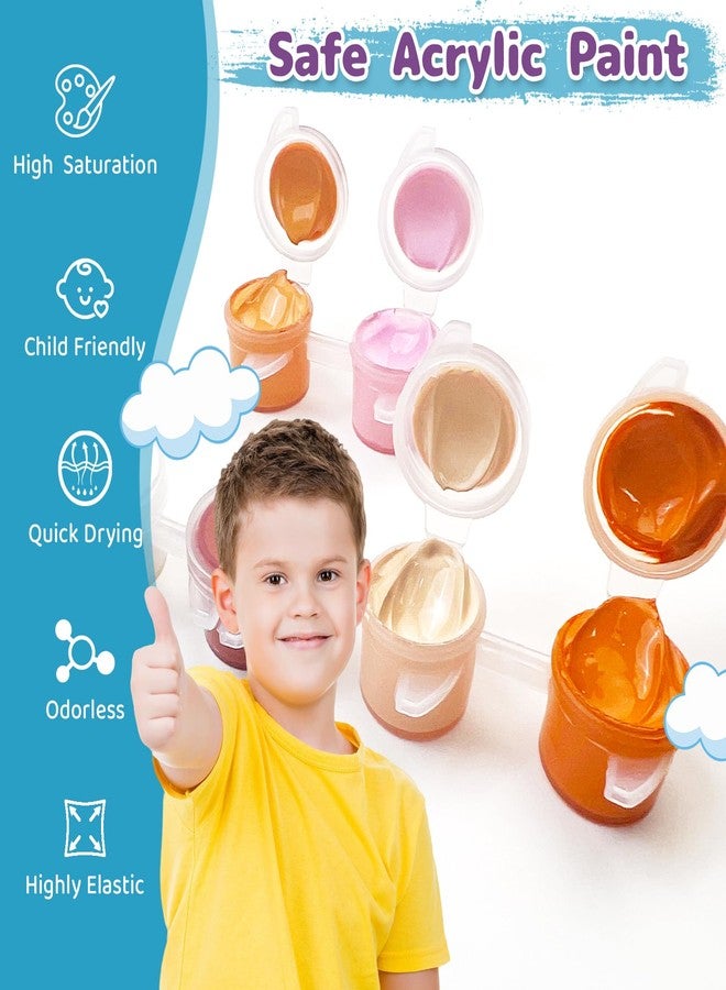 Nariolar 4 Pack Paint by Numbers Kit for Kids Ages 4-6 with 4.7X3.1inch Pre-Printed Cardboard,Acrylic Paint Pots and 3 Painting Brushes，Creative Gifts for Kids（Kitten and Rabbit - Image 4